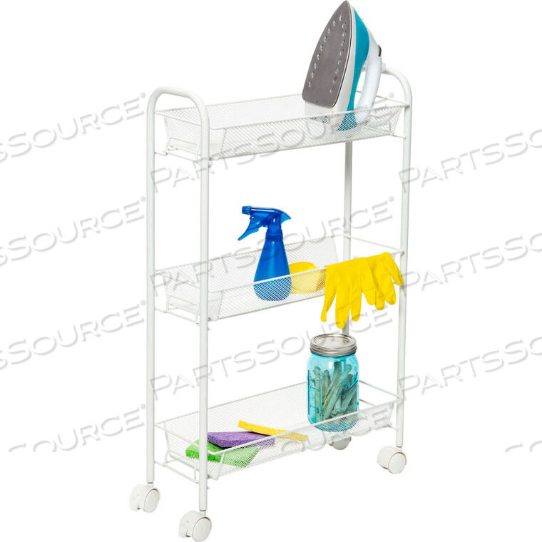 OEM#: CRT-085823-TIER MESH NARROW CART 19L X 7W X 31H - WHITE by Honey-Can-Do