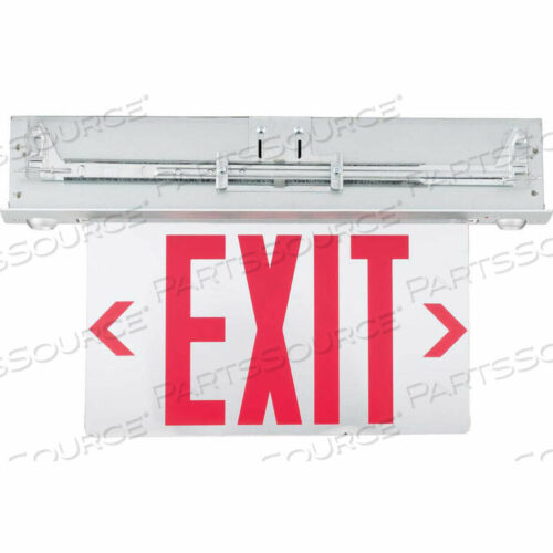 OEM#: CELCR2RNLED EDGE-LIT COMBO EXIT/EMERGENCY UNIT, NIMH BATTERY, RED LEDS, RECESSED MT, DOUBLE FACE by Hubbell Power Systems