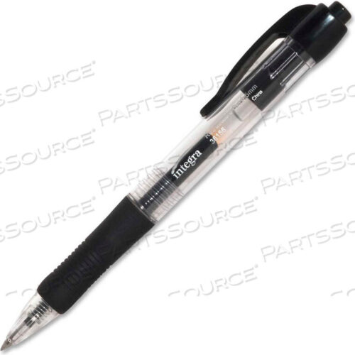OEM#: 36156RETRACTABLE GEL PEN, RUBBER GRIP, 0.5MM, BLACK BARREL/INK, DOZEN by Integra