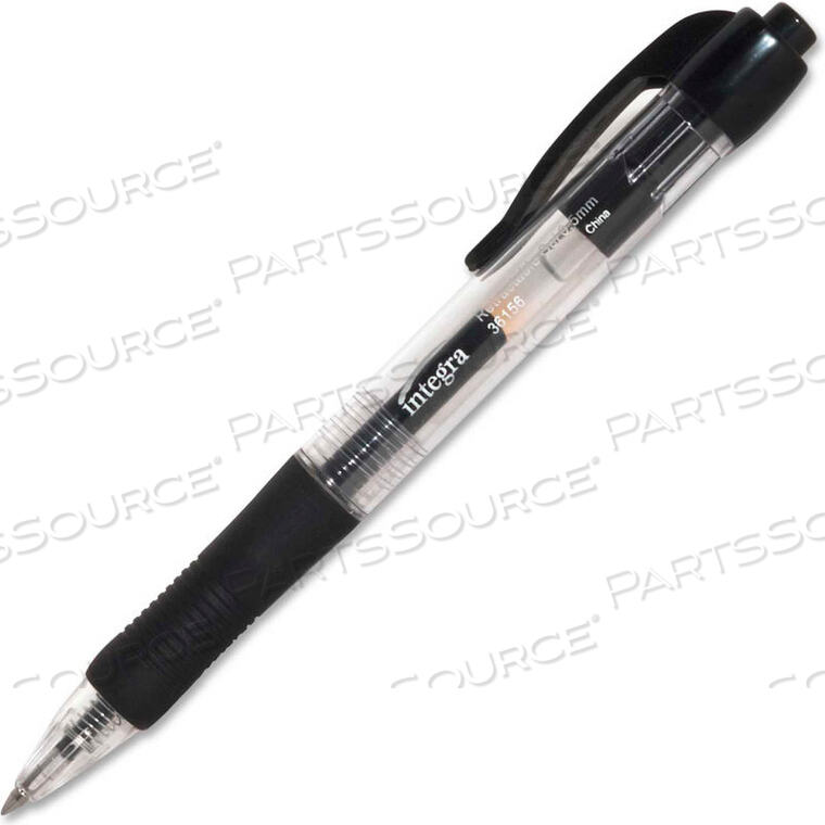 OEM#: 36156RETRACTABLE GEL PEN, RUBBER GRIP, 0.5MM, BLACK BARREL/INK, DOZEN by Integra