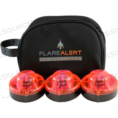 OEM#: B3-FP-RFLAREALERT PRO BATTERY POWERED LED EMERGENCY 3 BEACON KIT, RED by Keystone Sales Group, Inc