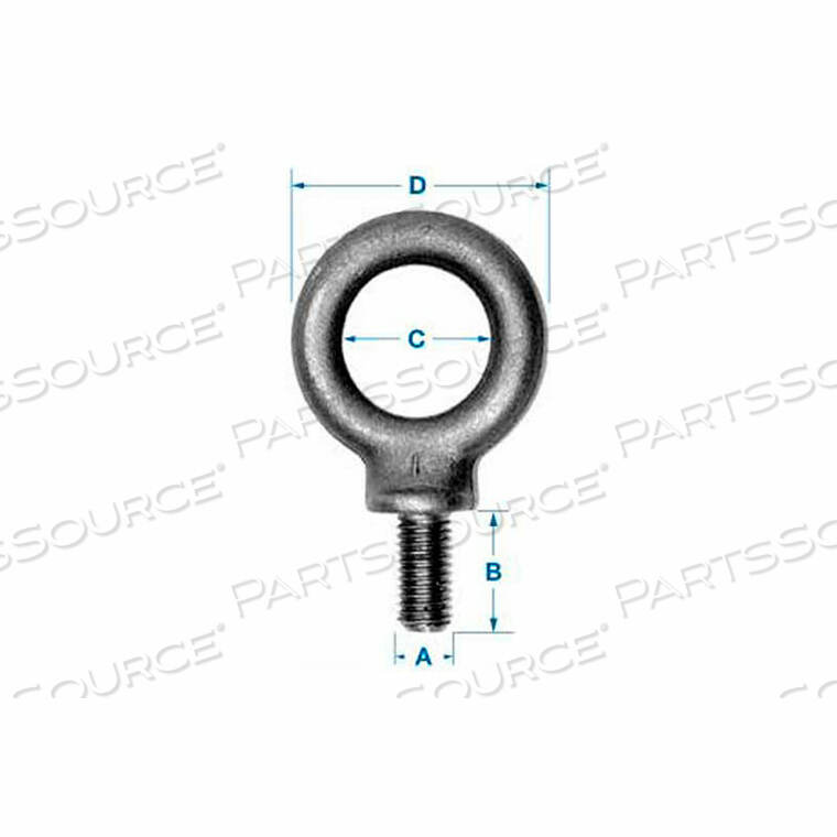 OEM#: M6-AEYEBOLT - METRIC - SHOULDER PATTERN - M6 X 1.00 - SHORT SHANK - MADE IN USA by Ken Forging