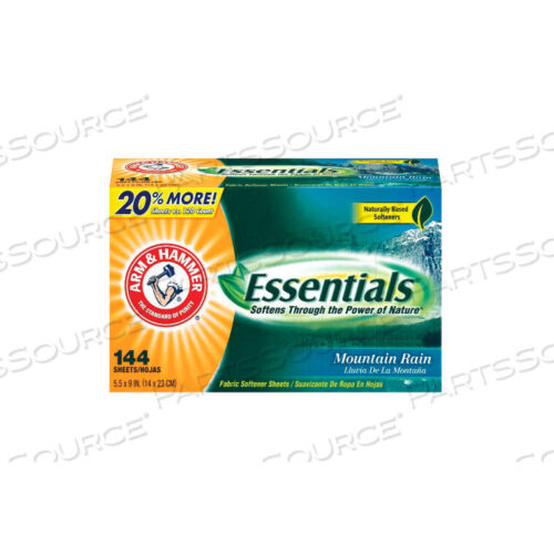 OEM#: CHU3320014995ESSENTIALS FABRIC SOFTENER SHEETS SHEETS, 144 SHEETS/BOX, 6 BOXES by Arm And Hammer