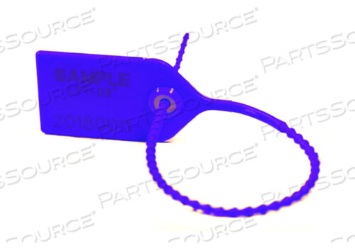 LIGHT DUTY PULL TIGHT: LASER ETCHED PROTECTED, CODE 128 BARCODE, 8 DIGIT HUMAN READABLE NUMBER (BLUE - 8)