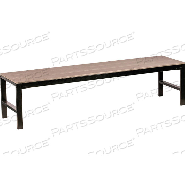 OEM#: LLR42689CHARCOAL FAUX WOOD BACKLESS OUTDOOR BENCH by Lorell