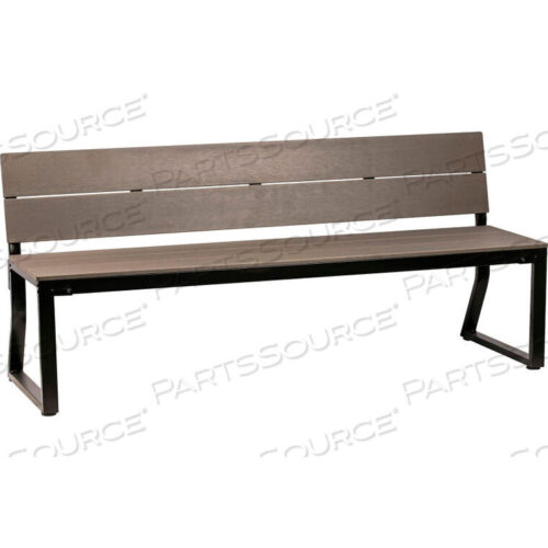 OEM#: LLR42691CHARCOAL OUTDOOR BENCH WITH BACKREST by Lorell