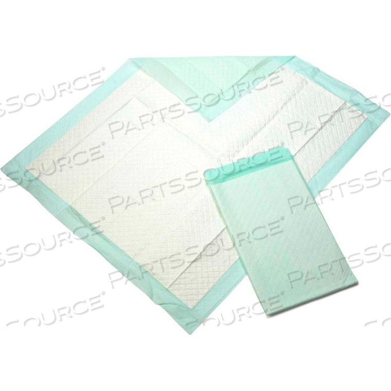DELUXE DISPOSABLE FLUFF AND POLYMER UNDERPADS, 30 X 36, GREEN, 75/CASE