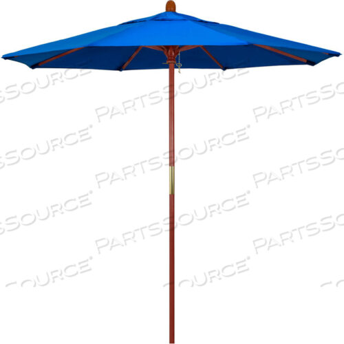 CALIFORNIA UMBRELLA 7.5 PATIO UMBRELLA - OLEFIN ROYAL BLUE - HARDWOOD POLE - GROVE SERIES