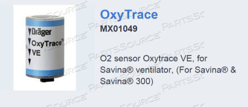 OEM#: MX01049OXYGEN SENSOR, 1 TO 10 MM, OXYTRACE by Draeger Inc.
