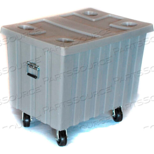 OEM#: MTE-2H5HLYLBULK SHIPPING POLY CONTAINER MTE-2H5HL WITH LID AND CASTERS 41L X 28-1/4W X 32-1/2H, YELLOW by Myton Industries