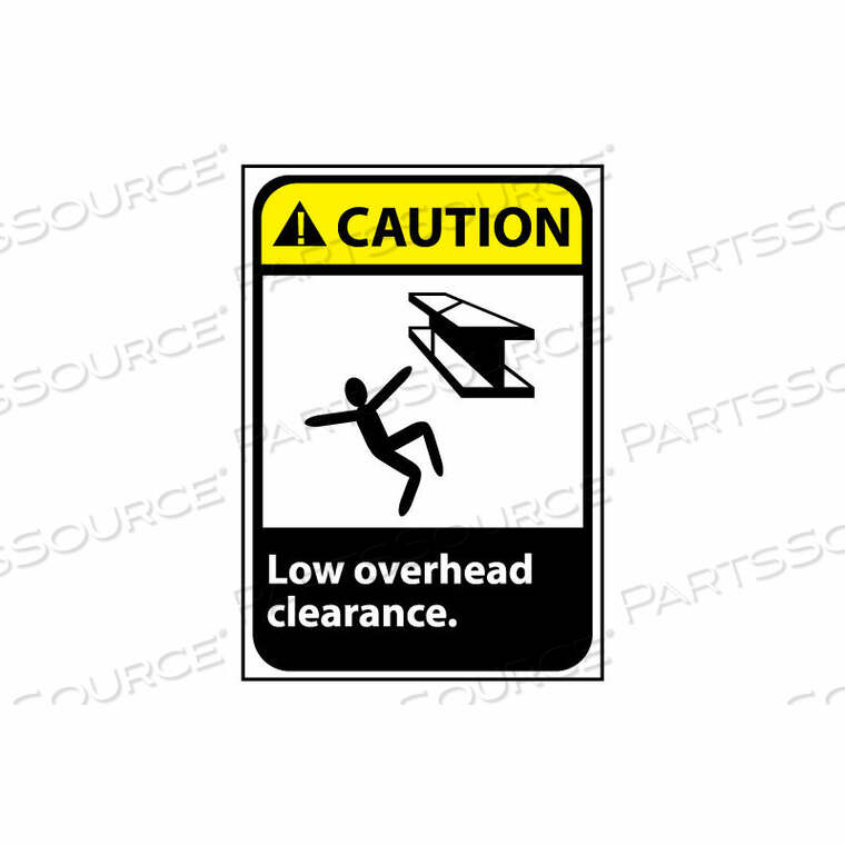 OEM#: CGA31RBCAUTION SIGN 14X10 RIGID PLASTIC - LOW OVERHEAD CLEARANCE by National Marker Company
