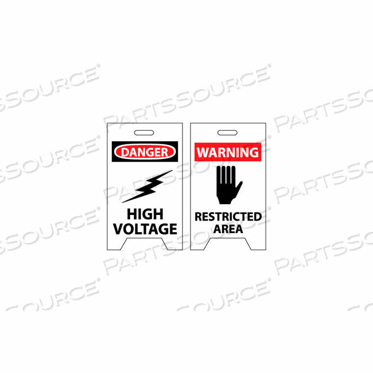 OEM#: FS9FLOOR SIGN - DANGER HIGH VOLTAGE WARNING RESTRICTED AREA by National Marker Company