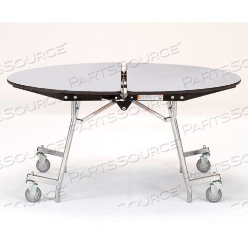 OEM#: MT60R-MDPECRGY60 MOBILE ROUND TABLE - MDF WITH PROTECTEDGE - CHROME FRAME - GREY NEBULA by National Public Seating