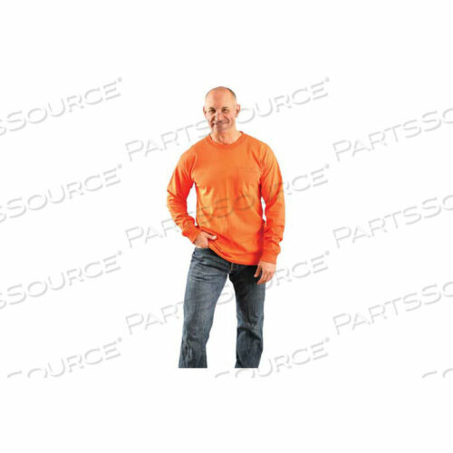 OEM#: LUX-300LP-072XCLASSIC COTTON HI-VIS LONG SLEEVE T-SHIRT W/ POCKET ORANGE, 2XL by Occunomix