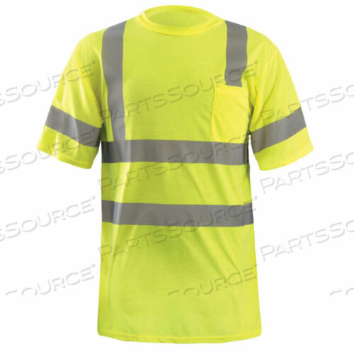 OEM#: LUX-SSETP3-Y2XWICKING T-SHIRT W/ SLEEVE STRIPES, CLASS 3, ANSI, HI-VIS YELLOW, 2XL by Occunomix