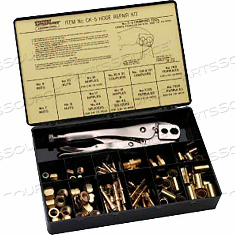 OEM#: 312-CK-24HOSE REPAIR KITS-FITTINGS, CRIMPING TOOL, FULL COLOR LABEL/DESCRIPTION CHART - 3/16, 1/4 HOSE I.D. by ORS Nasco