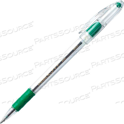 OEM#: BK91DRSVP BALLPOINT STICK PEN, MEDIUM, CLEAR BARREL, GREEN INK, DOZEN by Pentel of America