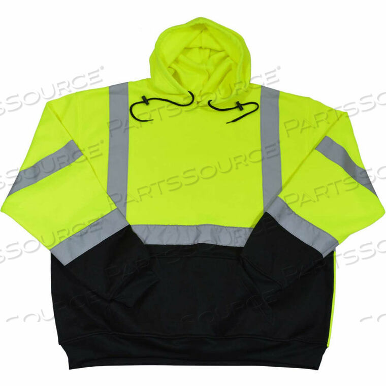OEM#: LBPUHSW-C3-3XTWO TONE PULLOVER HOODED SWEATSHIRT, ANSI CLASS 3, LIME/BLACK, 3X, L by Petra Roc Inc