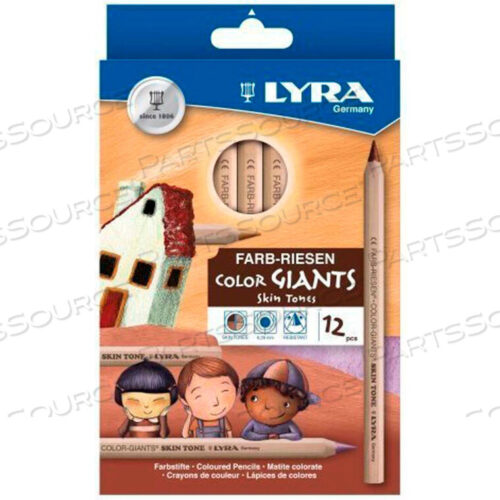 OEM#: 3931124LYRA COLOR GIANTS SKIN TONE COLORED PENCILS, 6.3 MM LEAD SIZE, ASSORTED LEAD, 12/SET by Dixon Ticonderoga
