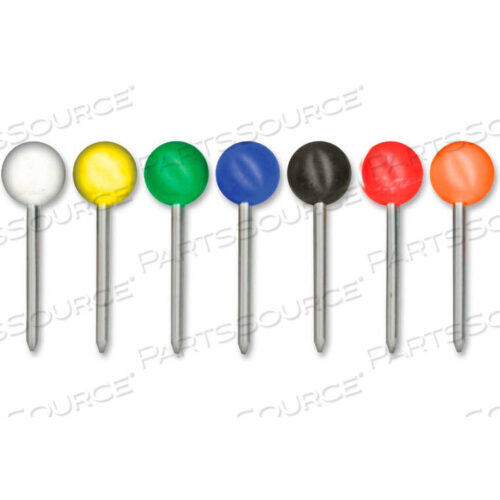 OEM#: MTA250OFFICE PRODUCTS SPHERICAL HEAD MAP TACK - 0.38 LENGTH - 250 / BOX - ASSORTED by Gem Office Products LLC
