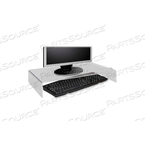 OEM#: AMS300ACRYLIC MONITOR STAND/KEYBOARD STORAGE, CLEAR by Kantek