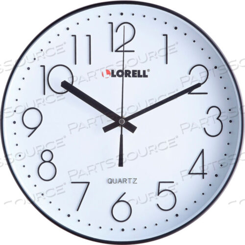 12 QUIET WALL CLOCK, PLASTIC CASE, BLACK