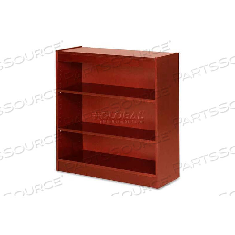 OEM#: LLR89051LORELL 3-SHELF PANEL END HARDWOOD VENEER BOOKCASE, 36W X 12D X 36H, CHERRY by S.P. Richards Company