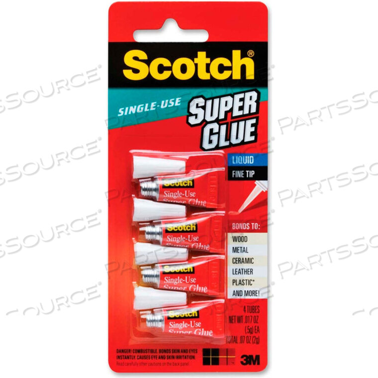 OEM#: AD114SUPER GLUE, SINGLE USE, POINTED TIP, .07OZ., 4/PK, CLEAR by 3M Consumer