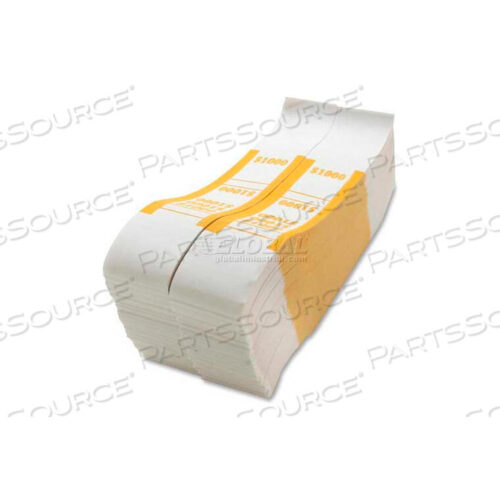OEM#: BS1000WKCOLOR-CODED QUICK STICK CURRENCY BAND $1000 IN $10 BILLS YELLOW, 1000 BANDS/PACK by Sparco Products