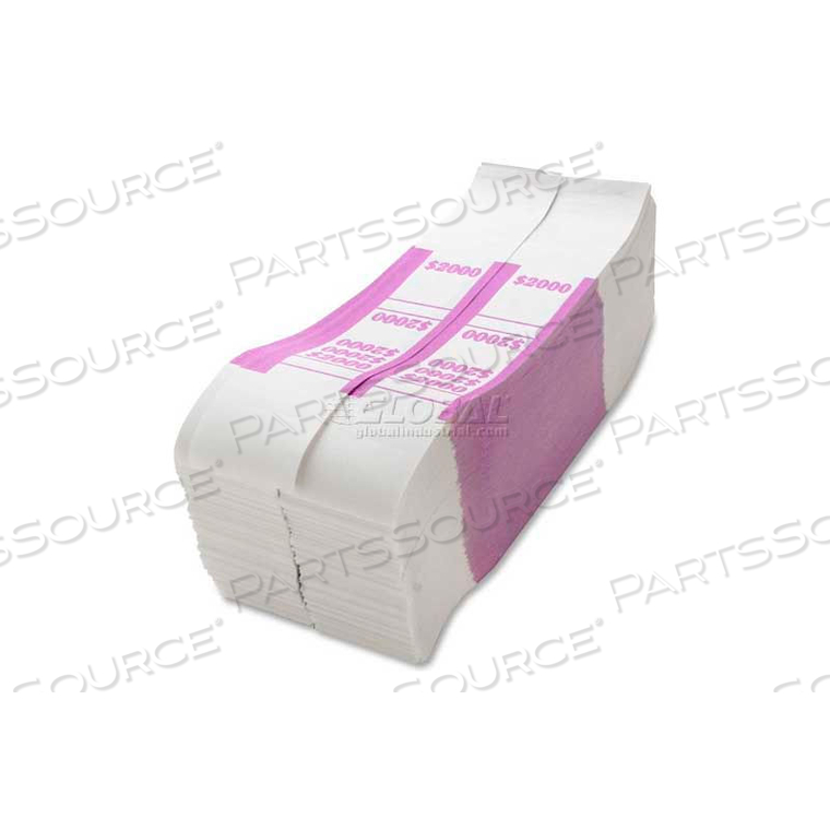 OEM#: BS2000WKCOLOR-CODED QUICK STICK CURRENCY BAND $2000 IN $20 BILLS VIOLET, 1000 BANDS/PACK by Sparco Products