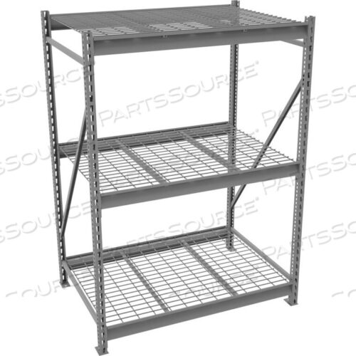 OEM#: BU-7224120WS-MGYBULK STORAGE RACK - 72W X 24D X 120H - STARTER - 3 SHELF LEVELS - WIRE DECK - MEDIUM GRAY by Tennsco Corp.