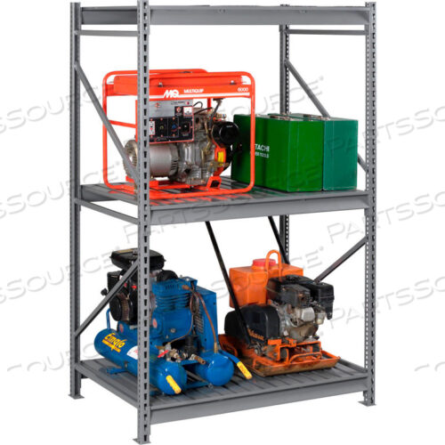OEM#: BU-963672CS-MGYBULK STORAGE RACK - 96W X 36D X 72H - STARTER - 3 SHELF LEVELS - STEEL DECK - MEDIUM GRAY by Tennsco Corp.