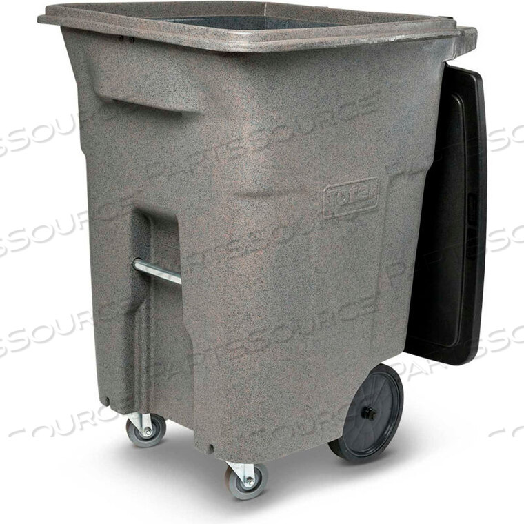 OEM#: ACC96-01GSTHEAVY DUTY TWO-WHEEL TRASH CART W/CASTERS, 96 GALLON GRAYSTONE by Toter