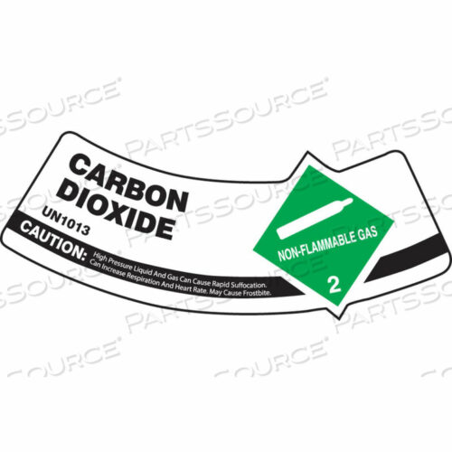 OEM#: MCSLCAGVSPGAS CYLINDER SHOULDER LABEL, CARBON DIOXIDE, VINYL ADHESIVE, 5/PACK by Accuform Manufacturing, Inc.