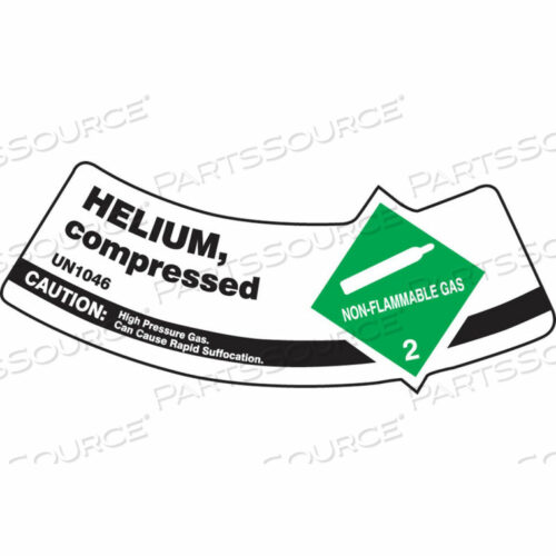 OEM#: MCSLHEGVSPGAS CYLINDER SHOULDER LABEL, HELIUM COMPRESSED, VINYL ADHESIVE, 5/PACK by Accuform Manufacturing, Inc.