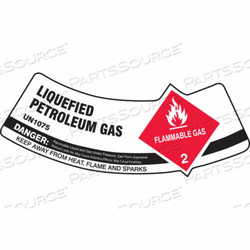 OEM#: MCSLPERXVEGAS CYLINDER SHOULDER LABEL, LIQUEFIED PETROLEUM GAS, DURA-VINYL, 5/PACK by Accuform Manufacturing, Inc.