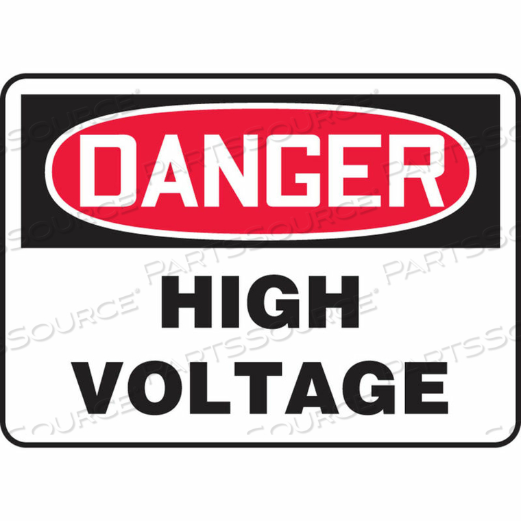 OEM#: MELC113VSDANGER SIGN, HIGH VOLTAGE, 10W X 7H, ADHESIVE VINYL by Accuform Manufacturing, Inc.