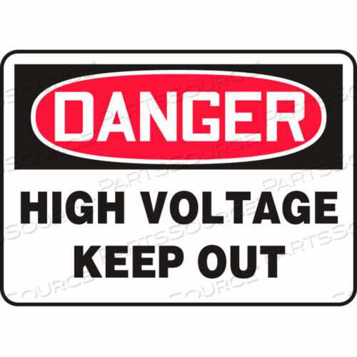 OEM#: MELC127VPDANGER SIGN, HIGH VOLTAGE KEEP OUT, 10W X 7H, PLASTIC by Accuform Manufacturing, Inc.
