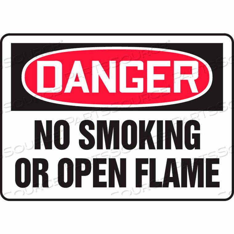 OEM#: MSMK120VPDANGER SIGN, NO SMOKING OR OPEN FLAME, 10W X 7H, PLASTIC by Accuform Manufacturing, Inc.