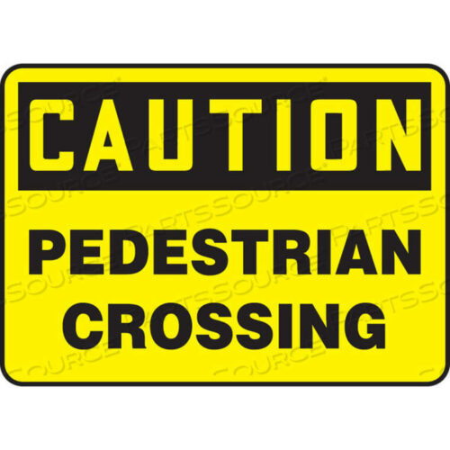 OEM#: MVHR687VACAUTION SIGN, PEDESTRIAN CROSSING, 14W X 10H, ALUMINUM by Accuform Manufacturing, Inc.