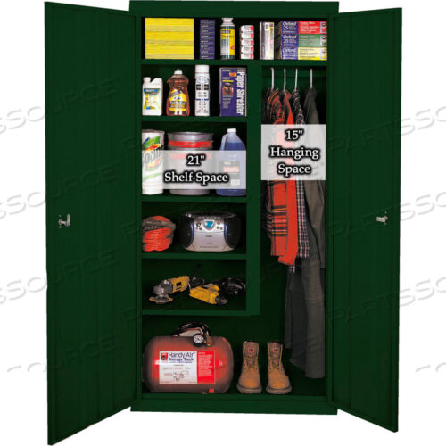 OEM#: AF-361-H-GRNALL-WELDED COMBINATION CABINET, 36WX21DX72H, HUNTER GREEN by Steel Cabinets USA, Inc