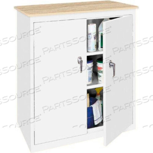 OEM#: BL-364PT-WCOUNTER HIGH ALL-WELDED STORAGE CABINET W/PLASTIC TOP, 36WX18DX42H, WHITE by Steel Cabinets USA, Inc