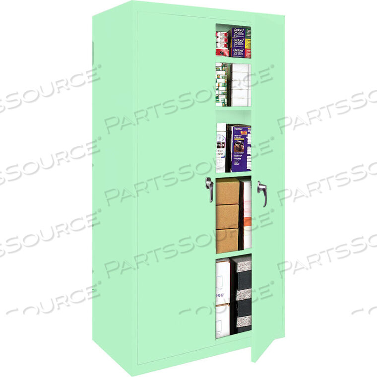 OEM#: FS-30-PT-GRNFIXED SHELF ALL-WELDED STORAGE CABINET, 30WX18DX72H, PASTEL GREEN by Steel Cabinets USA, Inc