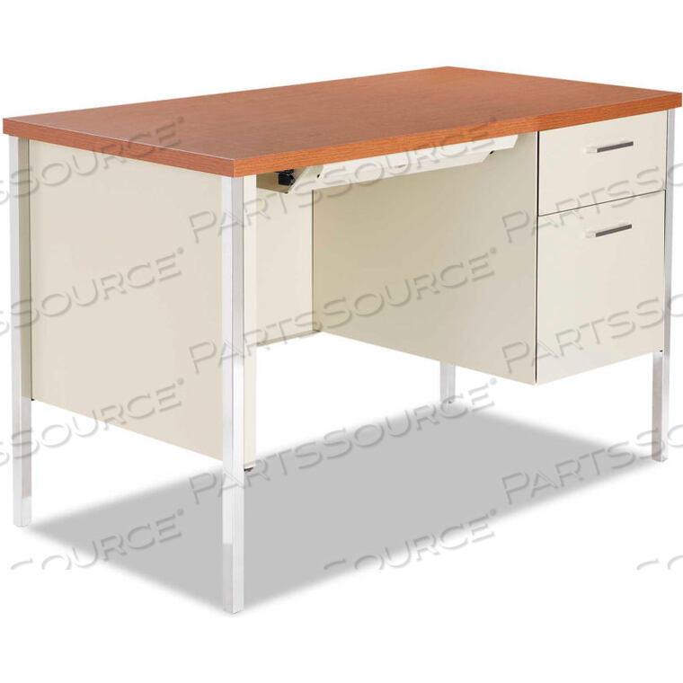 OEM#: ALESD214824POSTEEL DESK - SINGLE RIGHT PEDESTAL - 45 1/4W X 24D X 29-1/2H - CHERRY/PUTTY by Alera