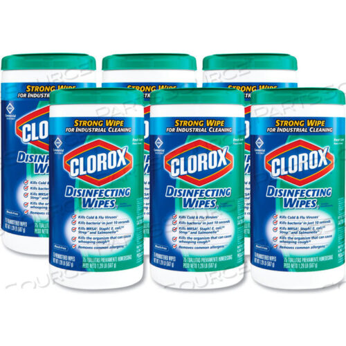 OEM#: CLO 15949DISINFECTING WIPES, 7 X 8, FRESH SCENT, 75 WIPES/CAN, 6/CASE - 15949 by Clorox