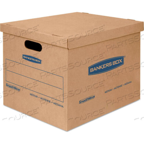 OEM#: FEL7717201BANKERS BOX SMOOTHMOVE BASIC MEDIUM MOVING BOXES, 18L X 15W X 14H, KRAFT/BLUE, 8/CTN by United Stationers Supply