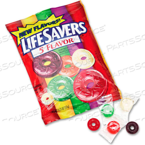 OEM#: LFS88501LIFE SAVERS HARD CANDY, ASSORTED, INDIVIDUALLY WRAPPED, 6.25 OZ. BAG by Wrigley Company
