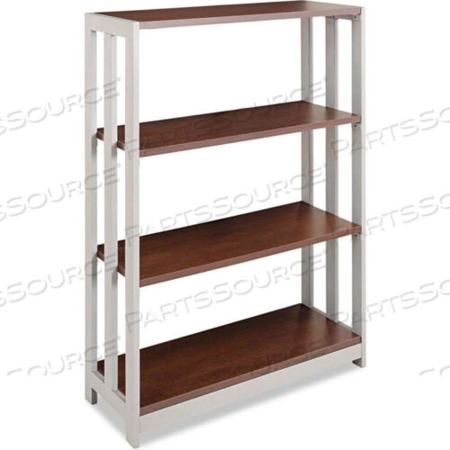OEM#: LITSH735MOCBOOKCASE WITH 3 SHELVES - 31-1/2W X 11-5/8D X 43-1/4H - MOCHA - TRENTO SERIES by Linea Italia Inc