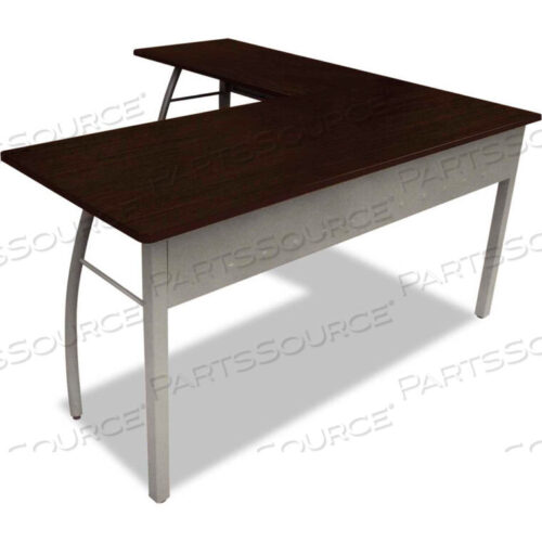 OEM#: LITSH737MOCL-SHAPED DESK - 59W X 59D X 29-1/2H - MOCHA - TRENTO SERIES by Linea Italia Inc