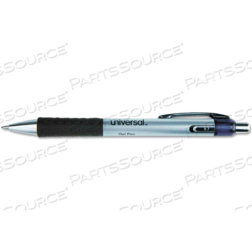 OEM#: 39720COMFORT GRIP RETRACTABLE GEL PEN, MEDIUM 0.7MM, BLACK INK, SILVER BARREL, DOZEN by Universal Products